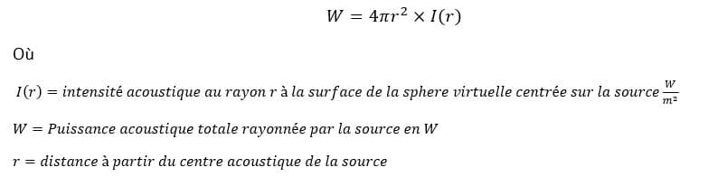 equation intensité acoustique